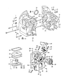 Kurbelgehäuse (Modell: 1300, 1300 S, 1500, 1500 S, 1600, 1600 S) 356, 356A 1950-1959