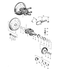 Crankshaft (Model: 1300, 1300 S, 1500, 1500 S, 1600, 1600 S) 356, 356A 1950-1959