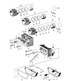 Cilinderkop / Cilinder met zuiger (Model: 1300, 1300 S, 1500, 1500 S, 1600, 1600 S) 356, 356A 1950-1959