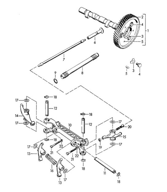 Diagram 103-020 Porsche 356 (1950-1965) Moteur