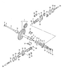Driving mechanism for Valve control / M 90 501 >> 91 000 (Model: CARRERA 1500 GS/GT) 356, 356A 1950-1959