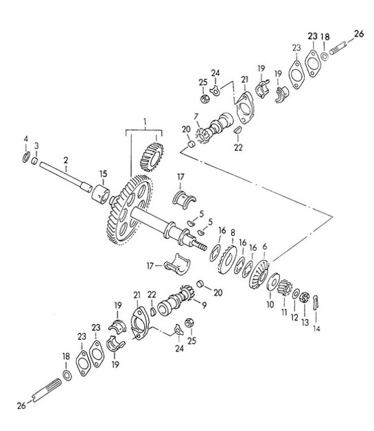 Diagram 103-027 Porsche 356 (1950-1965) Moteur