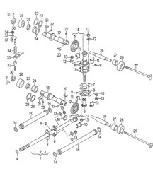 Commande de soupape (Modèle : CARRERA 1600 GS/GT) 356, 356A 1950-1959