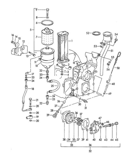 Diagram 104-000 Porsche 356（1950-1965） 引擎