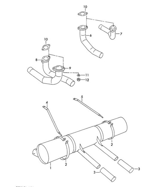 Diagram 202-012 Porsche 卡宴 Turbo 4.5L 2003>> 燃油系统、排气系统