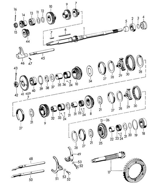 Diagram 303-000 Porsche Cayman S 3.4L 987C 2005-08 Transmission