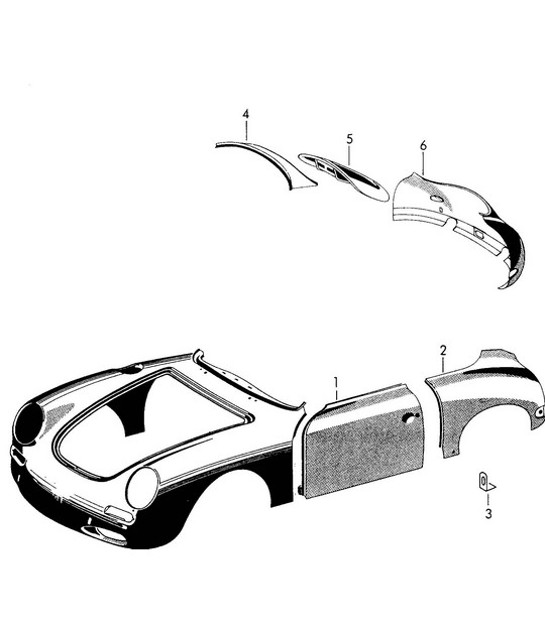 Diagram 802-005 Porsche Panamera GTS V8 4.8L Carrosserie