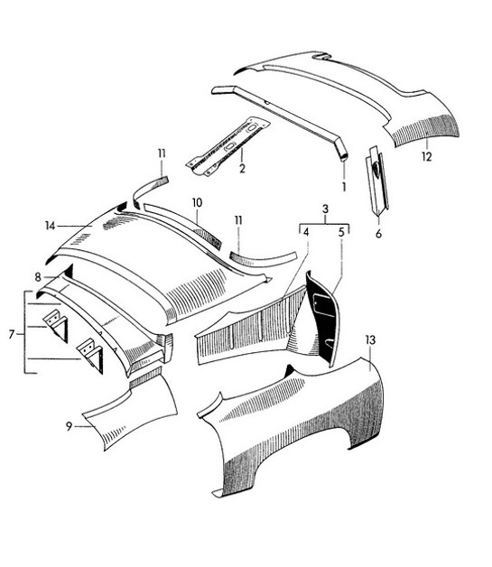Diagram 802-010 Porsche 356（1950-1965）  车身