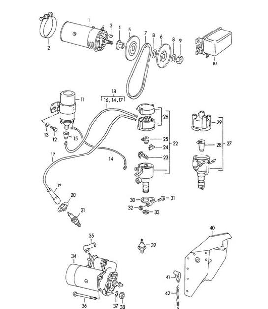 Diagram 901-000 Porsche Cayenne 92A (958) 2010-2017 Electrical equipment
