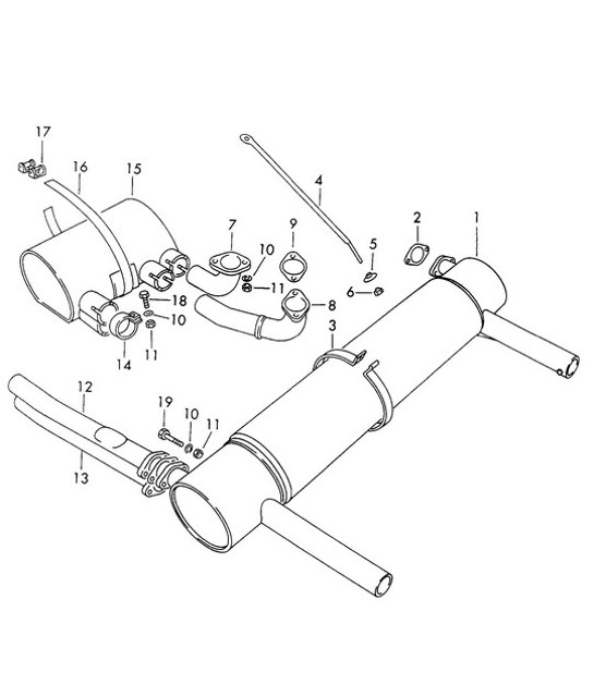 Diagram 202-006 Porsche Cayman 987C/981C (2005-2016) Fuel System, Exhaust System