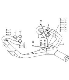 Impianto di scarico / Versione sportiva (Modello: CARRERA, 587/2) 356B / 356C 1960-1965