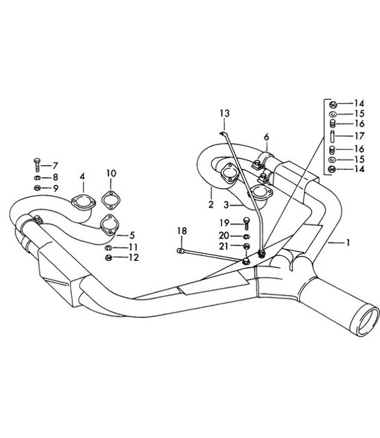 Diagram 202-007 Porsche 992.1 GT3 CUP 4.0L 2021-24 Fuel System, Exhaust System