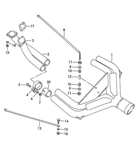 Diagram 202-008 Porsche Cayman GT4 3.8L 2015-16 Fuel System, Exhaust System