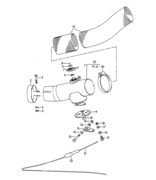 Diagram 202-020 Porsche Cayenne Turbo 4.5L 2003>> Sistema de combustible, sistema de escape