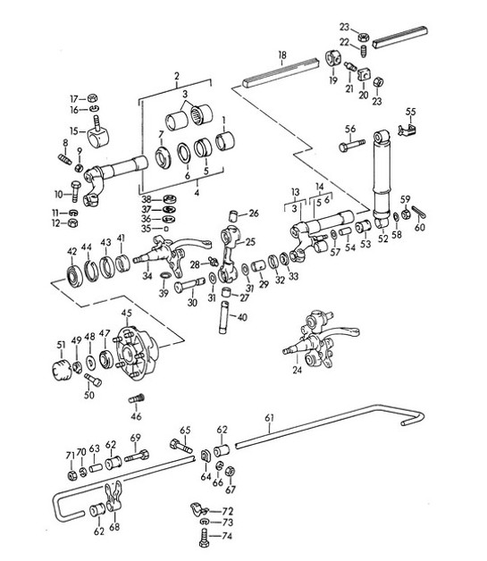Diagram 401-000 Porsche 997 (911) MK2 2009-2012 Assale anteriore, sterzo 