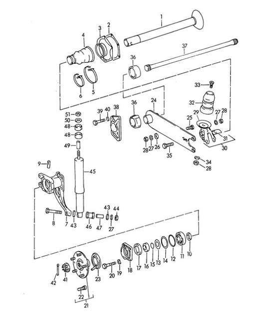 Diagram 501-000 Porsche Cayman S / R 3.4L 987C MKII 2009-12 Rear Axle