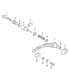 Outer door handle / and Single parts 356B / 356C 1960-1965