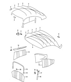 Rivestimenti / Equipaggiamento interno (Modello: COUPE -REUTTER- COUPE -KARMANN-) 356B / 356C 1960-65