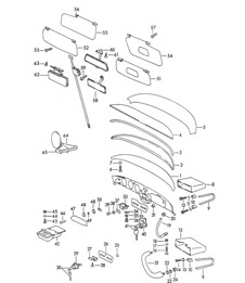 仪表板/配件（型号：COUPE -REUTTER- CABRIO HARDTOP）356B / 356C 1960-65