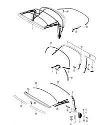 Convertible top frame (Model: CABRIO) 356B / 356C 1960-65