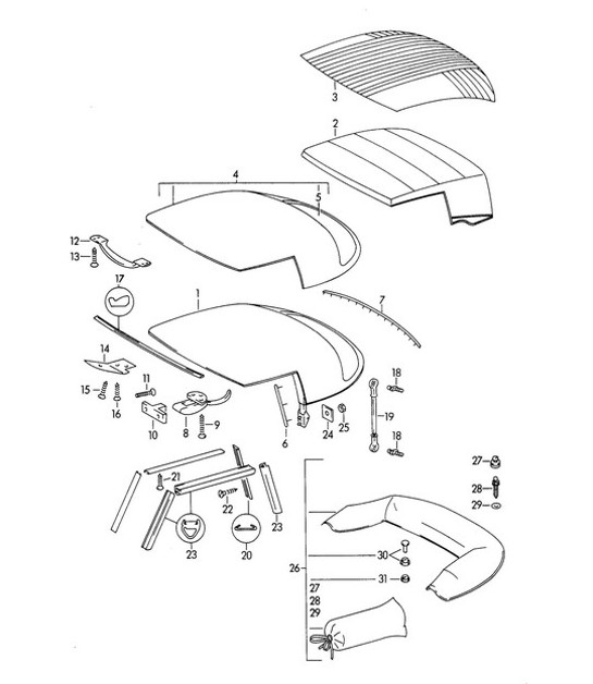 Diagram 811-020 Porsche 993 (911) (1994-1998) Body