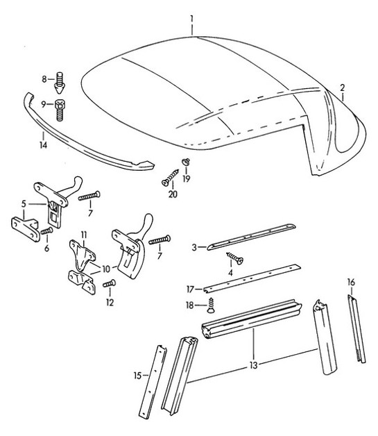 Diagram 811-030 Porsche 993 (911) (1994-1998) Body