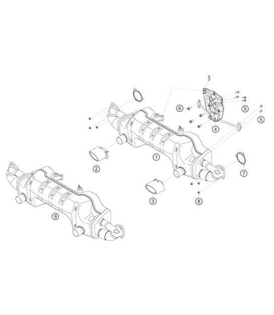 Diagram 2.2-07 Porsche 996 (911) (1997-2005) Fuel System, Exhaust System
