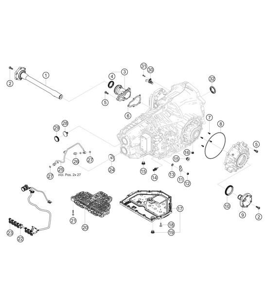 Diagram 3.3-02 Porsche Cayenne 3.2L V6 2003>> Transmisión