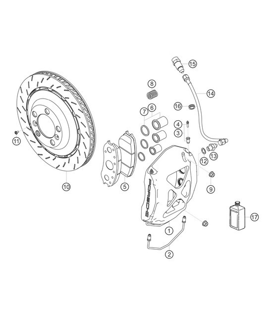 Diagram 6.6-02 Porsche 914 (1970-1976) Wheels, Brakes
