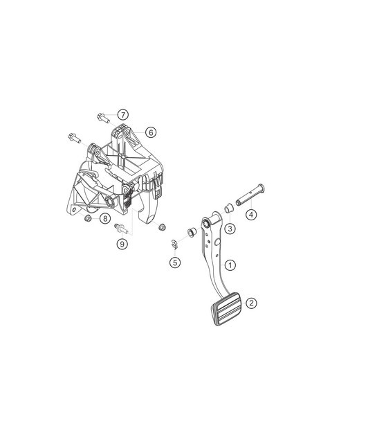 Diagram 7.7-02 Porsche Cayenne 3.6L 2007>> Hand Lever System, Pedal Cluster