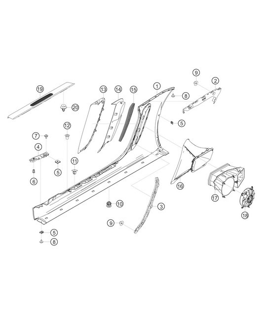 Diagram 8.8-12 Porsche Cayman S 718 2.5L PDK (350Bhp) Body
