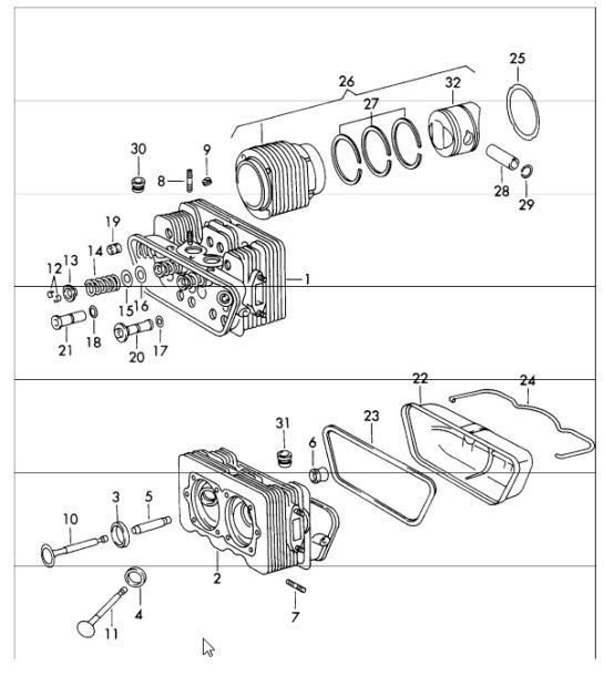 Diagram 103-05 Porsche 911/912 (1965-1989) Moteur