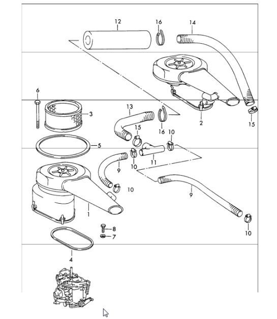 Diagram 106-10 Porsche Panamera 970 MK1 (2009-2013) Moteur