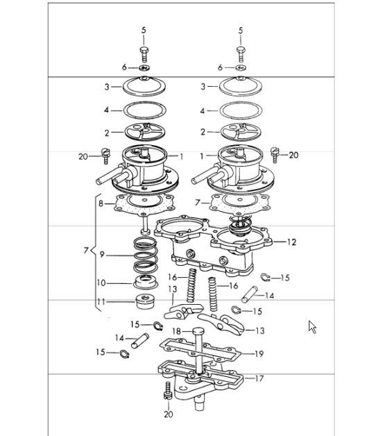 Diagram 201-03 Porsche Cayenne 92A (958) 2010-2017 Fuel System, Exhaust System