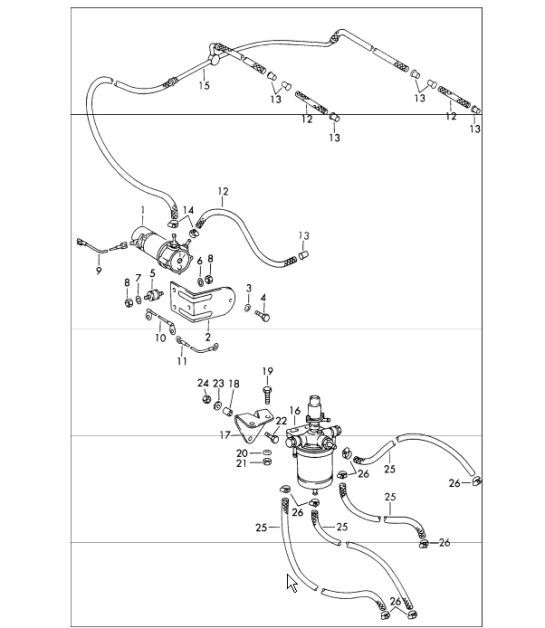 Diagram 201-05 Porsche Cayman 987C/981C (2005-2016) Fuel System, Exhaust System