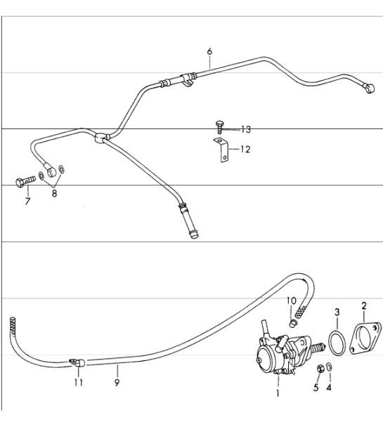 Diagram 201-25 Porsche 卡宴 3.2L V6 2003 年>> 燃油系统、排气系统