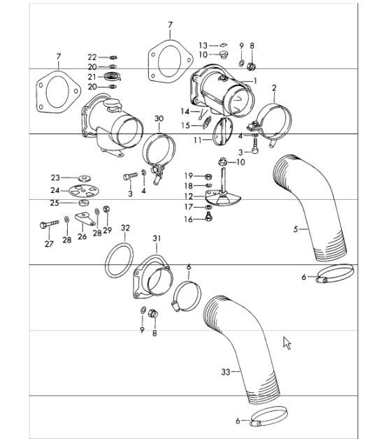 Diagram 202-00 Porsche 911/912 (1965-1989) Sistema de combustible, sistema de escape