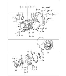 replacement transmission, transmission case, die casting 911  1969 onwards