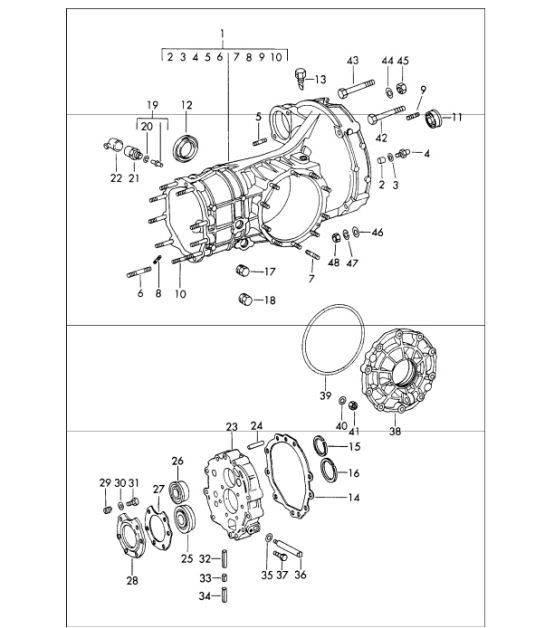 Diagram 302-10 Porsche Caimán T 718 2.0L Manual (300 CV) Transmisión