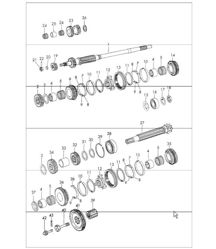 gears and shafts 4-speed transmission 911 1965-69