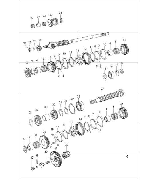 Diagram 303-15 Porsche 卡宴 S V8 4.8L 汽油 400HP 传播