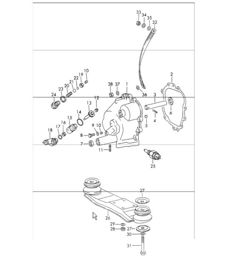 transmission cover, transmission suspension, sportomatic 911 1965-69