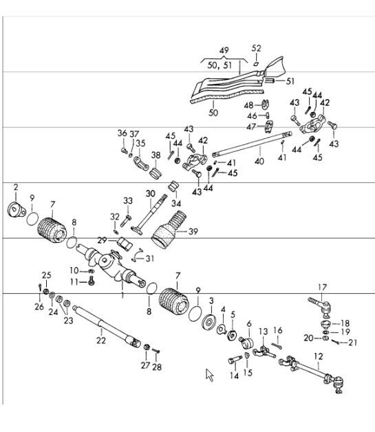 Diagram 403-00 Porsche 911/912 (1965-1989) Assale anteriore, sterzo