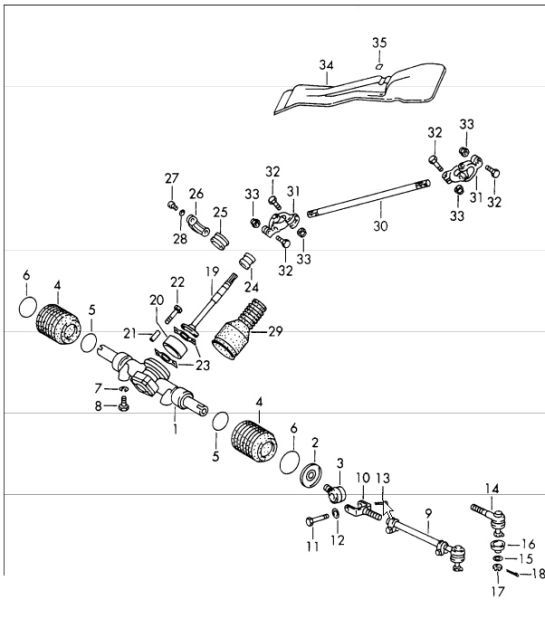Diagram 403-05 Porsche Cayman 987C/981C (2005-2016) Assale anteriore, sterzo 