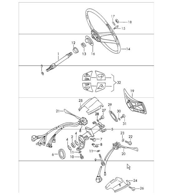 Diagram 403-20 Porsche Cayenne S 4.5L V8 2003>> Assale anteriore, sterzo 