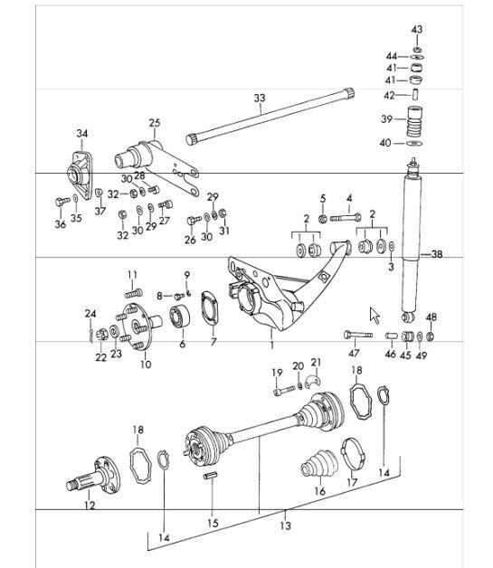 Diagram 501-05 Porsche 991 (911) MK1 2012-2016 Rear Axle