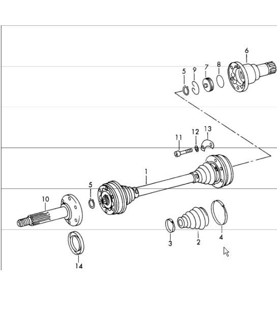 Diagram 501-10 Porsche 997 (911) MK1 2005-2008 Essieu arrière