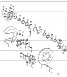 freno a disco anteriore 911 FINO AL 1968