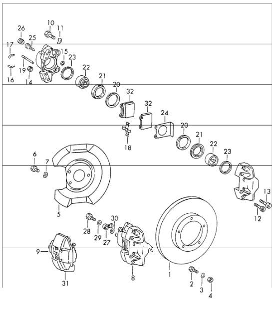 Diagram 602-05 Porsche 卡宴 Turbo S 4.5L 2006>> 车轮、制动器
