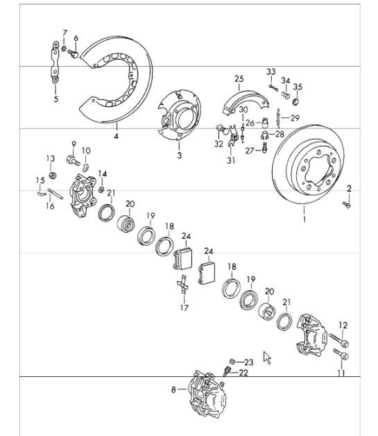 Diagram 603-05 Porsche 卡宴 92A（958） 2010-2017 车轮、制动器